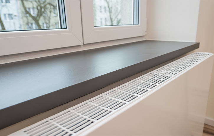 Impression Fensterbank • Fensterbankplatte in Grau • Bünder